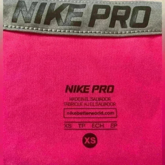 Nike Pro Dri Fit Short Sleeve Women’s Size XS Workout Active Shirt Pink - Picture 2 of 5